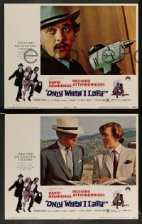 3g385 ONLY WHEN I LARF 8 LCs '69 Richard Attenborough, David Hemmings, directed by Basil Dearden!