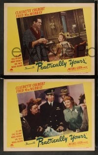 3g821 PRACTICALLY YOURS 3 LCs '44 Claudette Colbert, Air Force pilot Fred MacMurray!