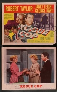 3g423 ROGUE COP 8 LCs '54 Robert Taylor, George Raft, sexy Janet Leigh is a thing called temptation