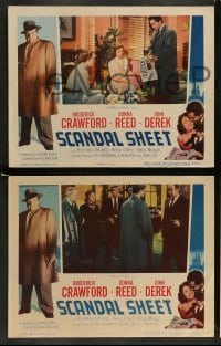 3g667 SCANDAL SHEET 5 LCs '52 Broderick Crawford, Donna Reed, from the novel by Sam Fuller!