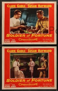 3g669 SOLDIER OF FORTUNE 5 LCs '55 Clark Gable, Gene Barry & Michael Rennie!