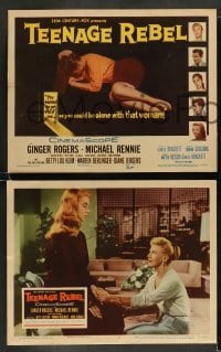 3g476 TEENAGE REBEL 8 LCs '56 Michael Rennie sends daughter to mom Ginger Rogers so he can have fun