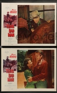 3g482 TEXAS BAD MAN 8 LCs '53 cool images of cowboy Wayne Morris in western action!