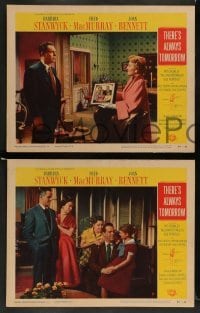 3g745 THERE'S ALWAYS TOMORROW 4 LCs '56 great images of Fred MacMurray & Barbara Stanwyck!