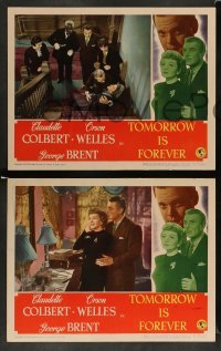 3g838 TOMORROW IS FOREVER 3 LCs '45 Claudette Colbert, George Brent, Orson Welles, Irving Pichel