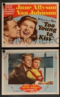 3g493 TOO YOUNG TO KISS 8 LCs '51 great images of gorgeous June Allyson and Van Johnson!