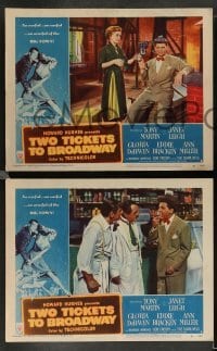 3g503 TWO TICKETS TO BROADWAY 8 LCs '51 Janet Leigh, Tony Martin, Howard Hughes produced musical!