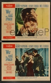 3g519 WAR & PEACE 8 LCs '56 Audrey Hepburn, Henry Fonda & Mel Ferrer, Leo Tolstoy epic!