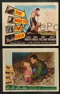 3g522 WAY TO THE GOLD 8 LCs '57 cool images of Jeffrey Hunter & sexy Sheree North, Barry Sullivan!