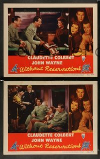 3g751 WITHOUT RESERVATIONS 4 LCs '46 John Wayne & Claudette Colbert in World War II!