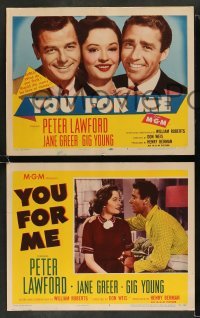 3g538 YOU FOR ME 8 LCs '52 should pretty Jane Greer marry Peter Lawford or Gig Young, money or love