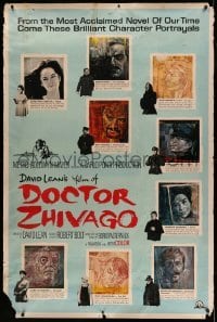 3h036 DOCTOR ZHIVAGO 40x60 '65 David Lean, cool art portraits of 9 top stars by M. Piotrowski!