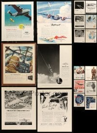 3h180 LOT OF 30 FORTUNE MAGAZINE PAGES WITH MILITARY AVIATION ADS '30s-40s ads from World War II!