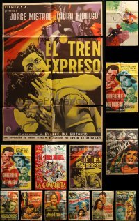 3h135 LOT OF 18 FOLDED MEXICAN POSTERS '50s-60s great images from a variety of movies!