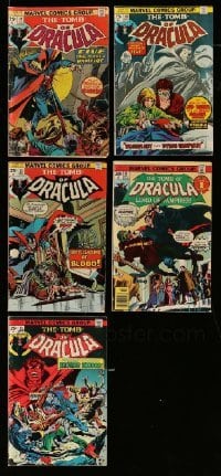 3h173 LOT OF 5 TOMB OF DRACULA MARVEL COMIC BOOKS '70s great vampire horror artwork!