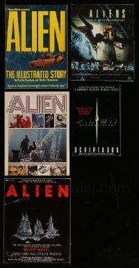 3h484 LOT OF 5 ALIEN SERIES BOOKS AND PUBLISHED SCREENPLAYS '70s-00s tons of info on the movies!