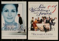 3h530 LOT OF 2 RICHARD CURTIS PUBLISHED SCREENPLAYS '90s Notting Hill, Four Weddings & a Funeral!