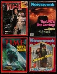 3h667 LOT OF 4 TIME AND NEWSWEEK MAGAZINES WITH STEVEN SPIELBERG COVERS '75-85 Jaws, Raiders!