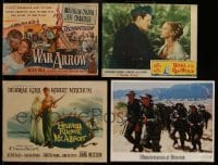 3h253 LOT OF 4 LOBBY CARDS '50s-80s great scenes from a variety of different movies!