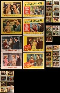 3h254 LOT OF 37 LOBBY CARDS '50s-60s incomplete sets from a variety of different movies!