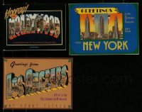3h408 LOT OF 3 POSTCARD SOFTCOVER BOOKS '80s images from Hollywood, New York & Los Angeles!