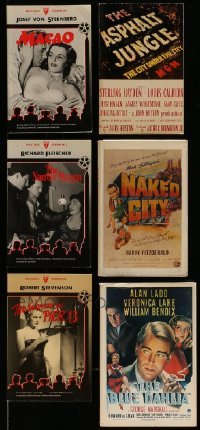 3h473 LOT OF 6 FILM NOIR PUBLISHED SCREENPLAYS '70s-90s Macao, Asphalt Jungle, Naked City & more!