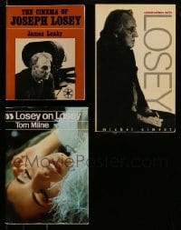 3h411 LOT OF 3 JOSEPH LOSEY BOOKS '60s-80s great illustrated biographies of the director!