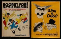 3h435 LOT OF 2 MARX BROTHERS BOOKS '70s Hooray for Captai Spaulding & Why a Duck, Hirschfeld art!