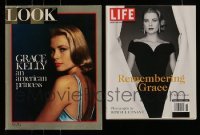 3h681 LOT OF 2 GRACE KELLY TRIBUTE MAGAZINES '80s-00s she's on the cover of Life & Look!