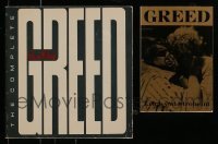 3h440 LOT OF 2 GREED BOOK AND PUBLISHED SCREENPLAY '70s Erich von Stroheim's classic movie!