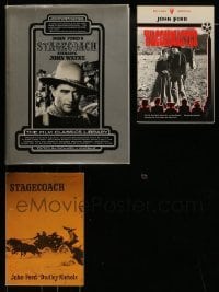3h514 LOT OF 3 JOHN FORD MOVIE WESTERN PUBLISHED SCREENPLAYS '70s Stagecoach & Wagonmaster!