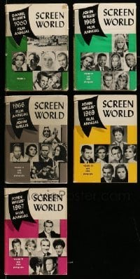 3h365 LOT OF 5 SCREEN WORLD ANNUAL HARDCOVER 1960-69 BOOKS '60-69 lots of movie images & info!