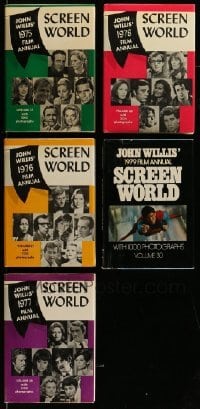 3h367 LOT OF 5 SCREEN WORLD ANNUAL HARDCOVER 1975-79 BOOKS '75-79 lots of movie images & info!