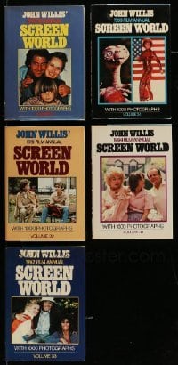 3h368 LOT OF 5 SCREEN WORLD ANNUAL HARDCOVER 1980-84 BOOKS '80-84 lots of movie images & info!