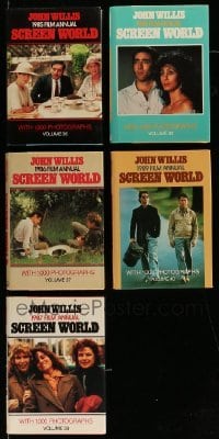3h369 LOT OF 5 SCREEN WORLD ANNUAL HARDCOVER 1985-89 BOOKS '85-89 lots of movie images & info!