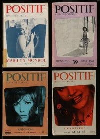 3h669 LOT OF 4 POSITIF REVUE DE CINEMA FRENCH MAGAZINES '60s includes a Marilyn Monroe cover!