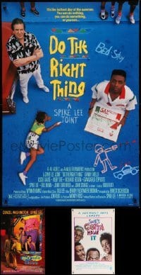3h816 LOT OF 3 UNFOLDED MOSTLY DOUBLE-SIDED MOSTLY 27X40 SPIKE LEE ONE-SHEETS '80s-90s cool!