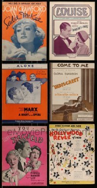 3h325 LOT OF 6 1930S SHEET MUSIC '30s great songs from a variety of different movies!