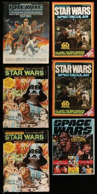 3h665 LOT OF 6 MAGAZINES WITH STAR WARS COVERS '70s-80s great different images & artwork!