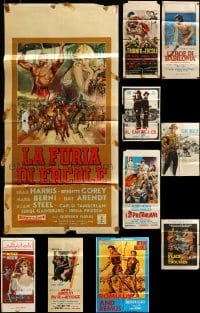 3h141 LOT OF 13 FOLDED MOSTLY ITALIAN POSTERS '60s-80s great images from a variety of movies!