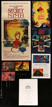 3h124 LOT OF 8 SECRET OF NIMH PROMOTIONAL ITEMS '82 great images from Don Bluth mouse cartoon!