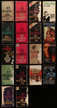 3h374 LOT OF 18 JAMES BOND AND OTHER PAPERBACK BOOKS '60s-90s For Your Eyes Only, Dr. No & more!
