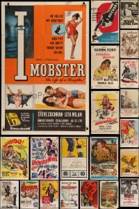 3h227 LOT OF 46 FOLDED ONE-SHEETS '50s great images from a variety of different movies!