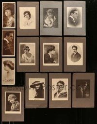 3h176 LOT OF 13 MOUNTED AND UNMOUNTED FAN PHOTOS '10s-20s great portraits w/facsimile signatures!