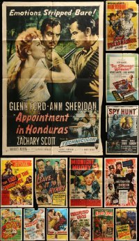 3h230 LOT OF 18 FOLDED ONE-SHEETS '40s-50s great images from a variety of different movies!