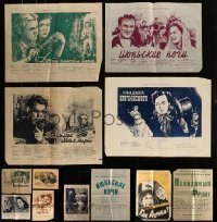 3h132 LOT OF 14 FOLDED RUSSIAN POSTERS '50s great images from a variety of different movies!