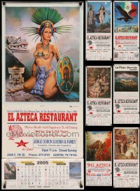 3h688 LOT OF 8 MEXICAN ART CALENDARS '00s most with sexy Aztec artwork by Jesus Helguera & more!