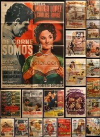 3h136 LOT OF 24 FOLDED MEXICAN POSTERS '50s-60s great images from a variety of movies!