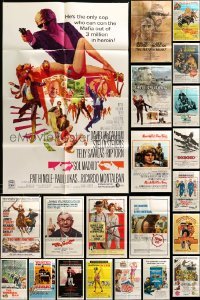 3h220 LOT OF 62 FOLDED ONE-SHEETS '60s-80s great images from a variety of different movies!