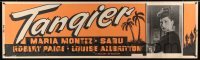3h098 TANGIER paper banner R50 great close up of sexy Maria Montez pointing gun, rare!